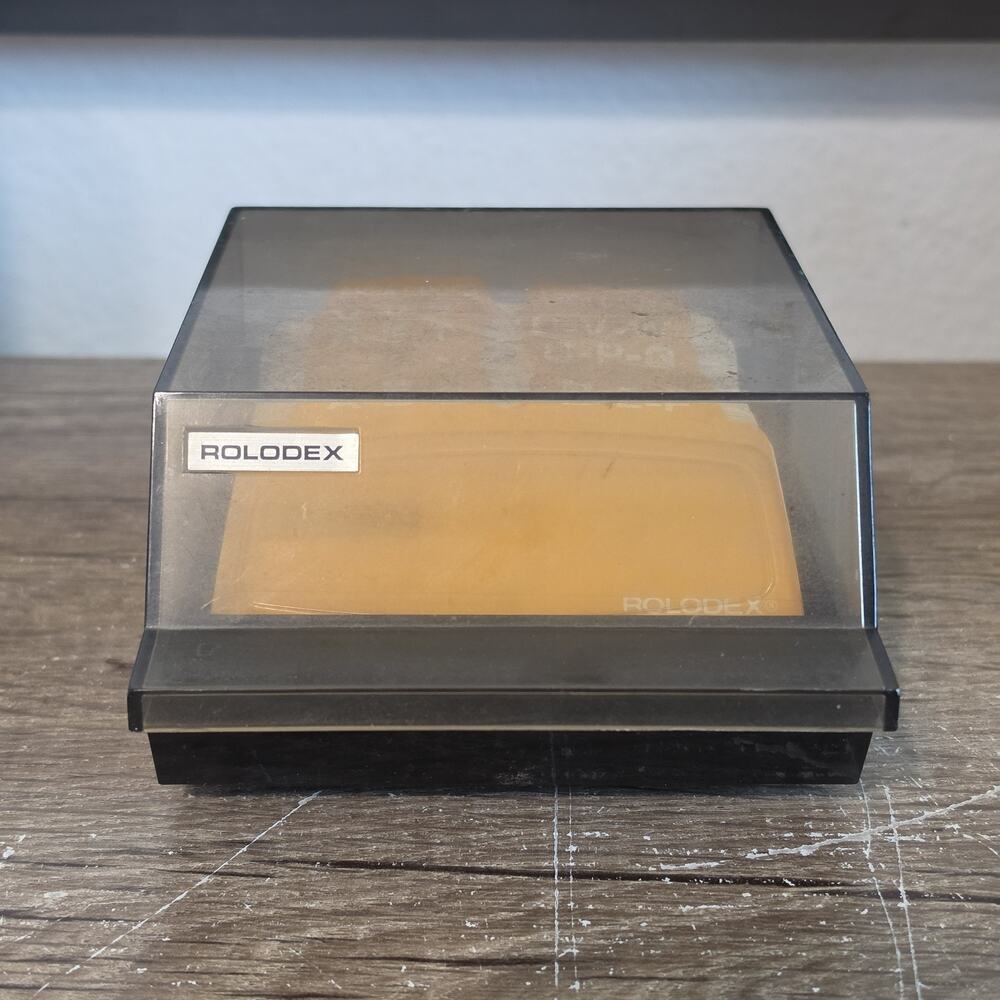 Vintage Rolodex S-310c 6" Petite Mini Address Card File Tinted Lid 2x4 Cards